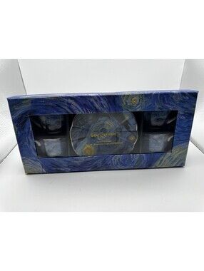 Grace Teaware Starry Night Van Gogh Espresso Cups and Saucers 8 Piece Gift Set⁠